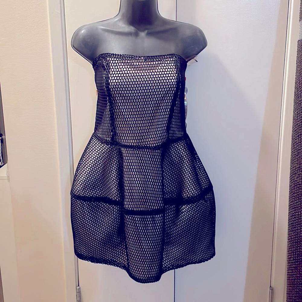 2/$30 New Love Culture tube stiff honeycomb netted dress size large bubble style